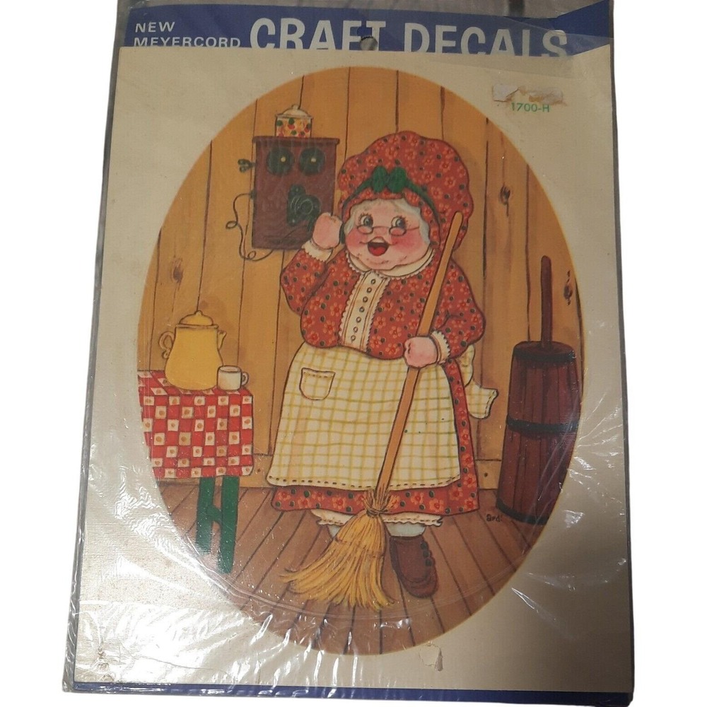 Meyercord Craft Decals‎ 1700-H Vintage Grandmother Folk Art Water Transfer New